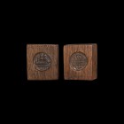 British Commemorative Medals - Battle of Trafalgar Centenary - 1805/1905 - HMS Victory Relic
Dated 1905 AD. A small rectangular block of oak each of ...