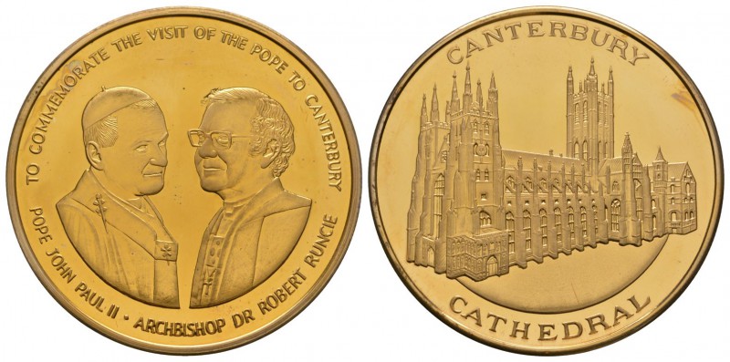 British Commemorative Medals - Pope John Paul II - 1982 - Visit to Canterbury Me...