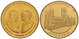 British Commemorative Medals - Pope John Paul II - 1982 - Visit to Canterbury Medallion
Struck 1982 AD. Gilded. Obv: opposing busts of pope and archb...