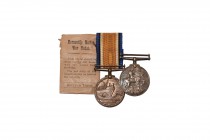 British Military Medals - George V - 1914-1918 War & Mercantile Marine Medals [2, Thomas Moore]
Issued 1919 AD. Pair of medals: silver British War Me...