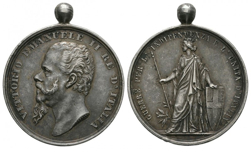 World Military Medals - Italy - Vittorio Emanuele II - Silver Canzani Independen...
