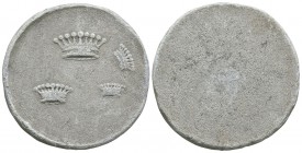 World Coins - Scandinavian Lead Trade Weight
18th century AD. Obv: four crowns, one set at angle to others. Rev: plain. 87.64 grams. . [No Reserve]
...