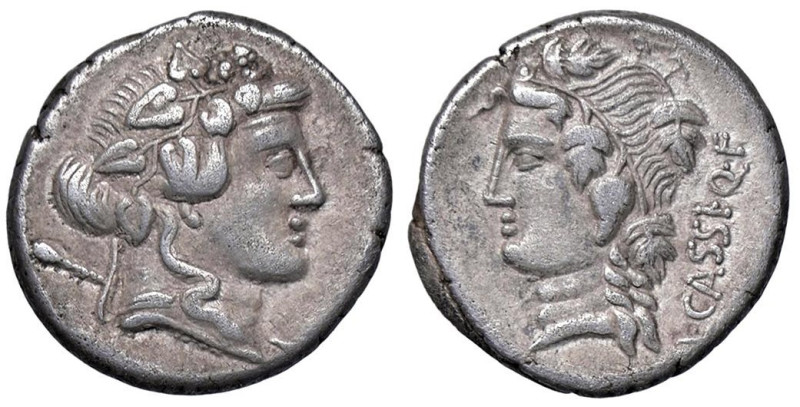 ROMANE REPUBBLICANE - CASSIA - L. Cassius Q. f. Longinus (78 a.C.) - Denario B. ...
