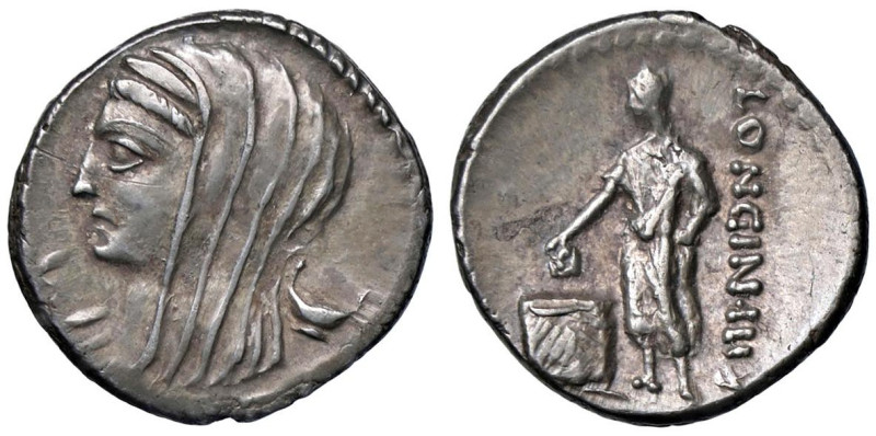 ROMANE REPUBBLICANE - CASSIA - L. Cassius Longinus (63 a.C.) - Denario B. 10; Cr...