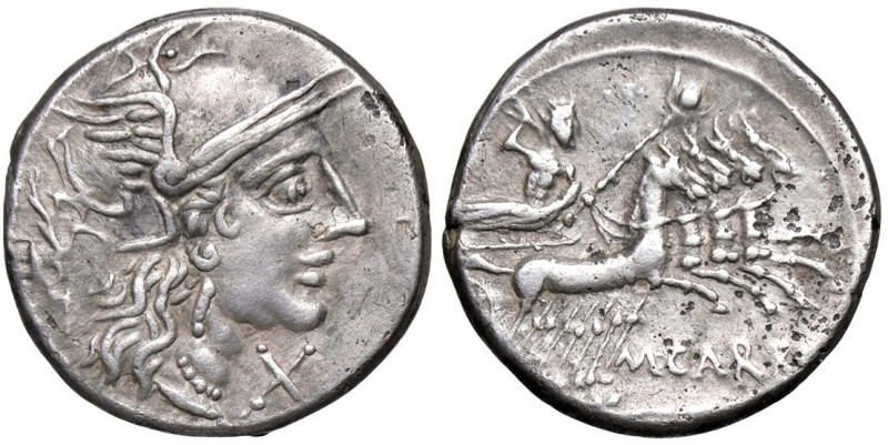 ROMANE REPUBBLICANE - PAPIRIA - M. Papirius Carbo (122 a.C.) - Denario B. 6; Cr....