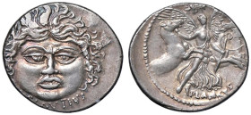 ROMANE REPUBBLICANE - PLAUTIA - L. Plautius Plancus (47 a.C.) - Denario B. 14; Cr. 453/1c (AG g. 3,98) Lievemente decentrato - Splendida patina di vec...