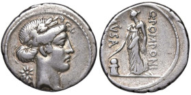 ROMANE REPUBBLICANE - POMPONIA - Q. Pomponius Musa (66 a.C.) - Denario B. 22; Cr. 410/8 (AG g. 3,65) Ex Global Aste 3, lotto 129

Status: BB

Note...