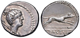 ROMANE REPUBBLICANE - POSTUMIA - C. Postumius (74 a.C.) - Denario B. 9; Cr. 394/1a (AG g. 4) Leggermente decentrato al R/

Status: qSPL

Notes: Le...