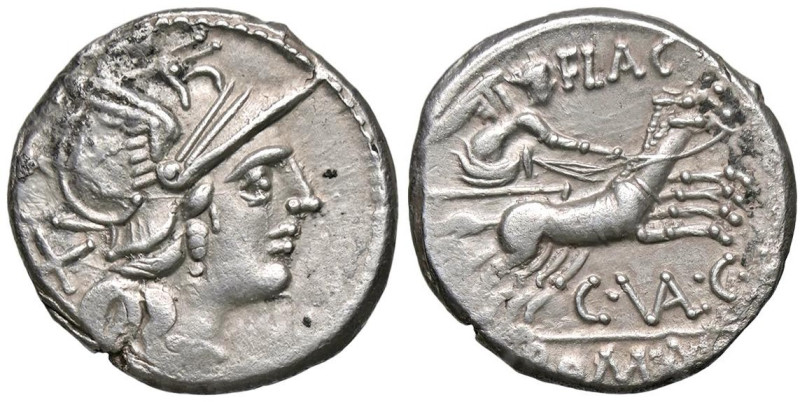 ROMANE REPUBBLICANE - VALERIA - C. Valerius C. f. Flaccus (140 a.C.) - Denario B...