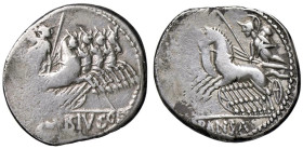 ROMANE REPUBBLICANE - VIBIA - C. Vibius C. F. Pansa (90 a.C.) - Denario B. 5; Cr. 342/6a (AG g. 3,72) Schiacciatura marginale di conio

Status: qBB...