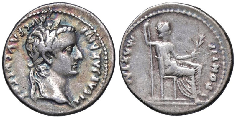 ROMANE IMPERIALI - Tiberio (14-37) - Denario C. 16; RIC 3 (AG g. 3,68)

Status...