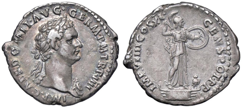 ROMANE IMPERIALI - Domiziano (81-96) - Denario C. 187; RIC 70 (AG g. 3,27)

St...