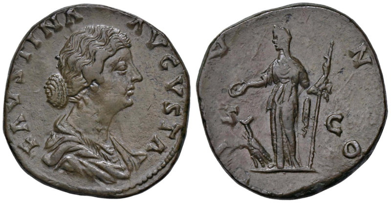 ROMANE IMPERIALI - Faustina II (moglie di M. Aurelio) - Sesterzio RIC 1645 (AE g...