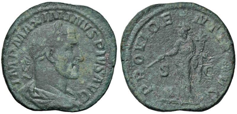 ROMANE IMPERIALI - Massimino I (235-238) - Sesterzio C. 80 (8 Fr.); RIC 61 (AE g...