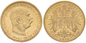 ESTERE - AUSTRIA - Francesco Giuseppe (1848-1916) - 20 Corone 1915 Kr. 2818 (AU g. 6,79)Riconio

Status: qFDC

Notes: Riconio -