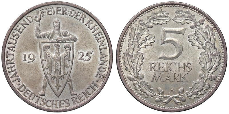 ESTERE - GERMANIA - Repubblica di Weimar (1919-1933) - 5 Marchi 1925 A Kr. 47 AG...
