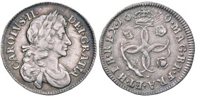 ESTERE - GRAN BRETAGNA - Carlo II (1660-1685) - 4 Pence 1679 Spink 3384 (AG g. 1,87) Lievi striature di conio al R/

Status: bel BB

Notes: Lievi ...