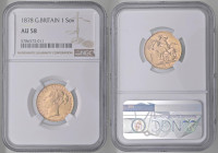 ESTERE - GRAN BRETAGNA - Vittoria (1837-1901) - Sterlina 1878 - San Giorgio Kr. 752 (AU g. 7,98) Sigillata NGC AU58

Status: bello SPL

Notes: Sig...
