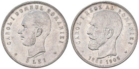 ESTERE - ROMANIA - Carlo I (1866-1914) - 5 Lei 1906 - 40° Regno Kr. 35 R AG Minimi segnetti di contatto

Status: SPL+

Notes: Minimi segnetti di c...