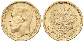 ESTERE - RUSSIA - Nicola II (1894-1917) - 15 Rubli 1897 Kr. 65.1 (AU g. 12,9)

Status: SPL

Notes: