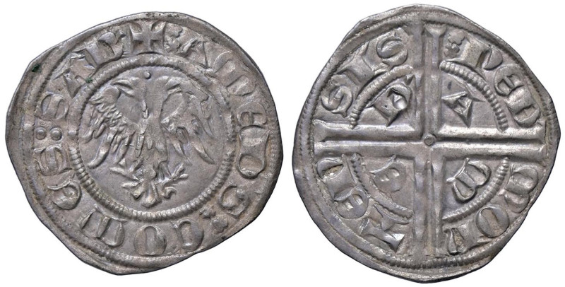 SAVOIA - Amedeo V (1285-1323) - Grosso di Piemonte MIR 45 R (AG g. 2,18) Ottima ...