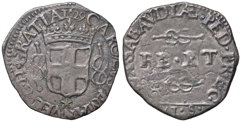 SAVOIA - Carlo Emanuele I (1580-1630) - 6 Soldi 1629 Chambery MIR 643b R (MI g. ...