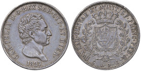 SAVOIA - Carlo Felice (1821-1831) - 5 Lire 1827 G Pag. 72; Mont. 64 AG

Status: BB-SPL

Notes: