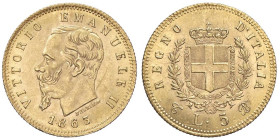SAVOIA - Vittorio Emanuele II Re d'Italia (1861-1878) - 5 Lire 1863 T Pag. 479; Mont. 159 R (AU g. 1,63)

Status: FDC

Notes: