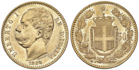 SAVOIA - Umberto I (1878-1900) - 50 Lire 1884 Pag. 572; Mont. 6 RR (AU g. 16,13) Segnetto al ciglio

Status: SPL+

Notes: Segnetto al ciglio