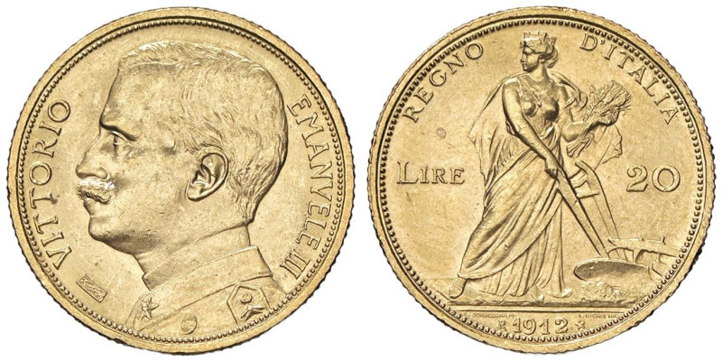 SAVOIA - Vittorio Emanuele III (1900-1943) - 20 Lire 1912 Aratrice Pag. 667; Mon...