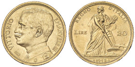 SAVOIA - Vittorio Emanuele III (1900-1943) - 20 Lire 1912 Aratrice Pag. 667; Mont. 51 R (AU g. 6,46)

Status: qFDC

Notes: