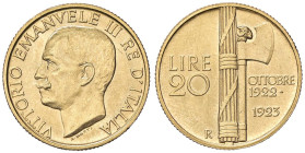 SAVOIA - Vittorio Emanuele III (1900-1943) - 20 Lire 1923 Fascetto Pag. 670; Mont. 55 R (AU g. 6,45)

Status: qFDC

Notes: