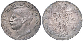 SAVOIA - Vittorio Emanuele III (1900-1943) - 5 Lire 1911 Cinquantenario Pag. 707; Mont. 110 R AG Gradevole patina

Status: qFDC/FDC

Notes: Gradev...