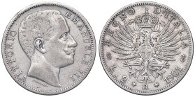 SAVOIA - Vittorio Emanuele III (1900-1943) - 2 Lire 1901 Aquila Pag. 725; Mont. 140 RR AG

Status: qBB

Notes: