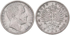 SAVOIA - Vittorio Emanuele III (1900-1943) - 2 Lire 1903 Aquila Pag. 727; Mont. 142 RRR AG

Status: BB

Notes:
