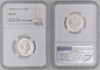 SAVOIA - Vittorio Emanuele III (1900-1943) - Lira 1907 Aquila Pag. 767; Mont. 192 AG Sigillata NGC MS63

Status: FDC

Notes: Sigillata NGC MS63