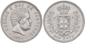 ESTERE - PORTOGALLO - Carlos I (1889-1908) - 500 Reis 1891 Kr. 535 AG Colpetto

Status: SPL/SPL+

Notes: Colpetto