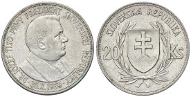 ESTERE - SLOVACCHIA - Repubblica - 20 Corone 1939 Kr. 3 AG

Status: qSPL

Notes: