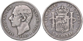 ESTERE - SPAGNA - Alfonso XII (1874-1886) - 5 Pesetas 1883 MS M Kr. 688 AG

Status: qBB

Notes: