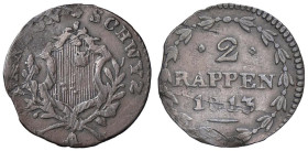 ESTERE - SVIZZERA - SCHWYZ - Rappen 1813 Kr. 6.1 R CU Tondello ondulato

Status: qBB

Notes: Tondello ondulato