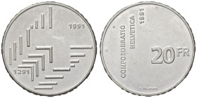 ESTERE - SVIZZERA - Confederazione - 20 Franchi 1991 - 700 anni della confederazione Kr. 70 AG

Status: qFDC

Notes:
