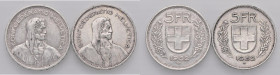 ESTERE - SVIZZERA - Confederazione - 5 Franchi 1952 B Kr. 40 AG 2 monete

Status: BB

Notes: 2 monete -