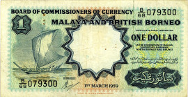 CARTAMONETA ESTERA - MALAYA AND BRITISH BORNEO - Elisabetta II (1952-2022) - Dollaro 01/03/1959 Macchioline di ruggine

Status: BB

Notes: Macchio...