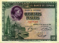 CARTAMONETA ESTERA - SPAGNA - Alfonso XIII (1886-1931) - 500 Pesetas 15/08/1928 Pick 77 Piega a croce pressata

Status: qSPL

Notes: Piega a croce...
