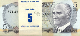 CARTAMONETA ESTERA - TURCHIA - Repubblica - 5 Lira Pick 185 Mazzetta da 100 pezzi

Status: FDS

Notes: Mazzetta da 100 pezzi