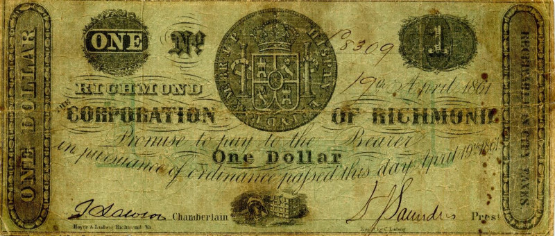 CARTAMONETA ESTERA - U.S.A. - Dollaro 1861 Richmond

Status: MB

Notes: Rich...