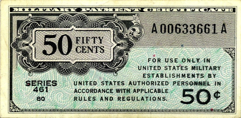 CARTAMONETA ESTERA - U.S.A. - 50 Cents (1946) Pick M4 Serie 461

Status: SPL
...