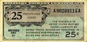 CARTAMONETA ESTERA - U.S.A. - 25 Cents (1946) Pick M3 Serie 461

Status: SPL+

Notes: Serie 461 -