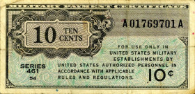 CARTAMONETA ESTERA - U.S.A. - 10 Cents (1946) Pick M2 Serie 461

Status: BB+

Notes: Serie 461 -