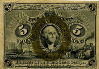 CARTAMONETA ESTERA - U.S.A. - 5 Cents 03/03/1863 Pick 101 R

Status: qBB

Notes: